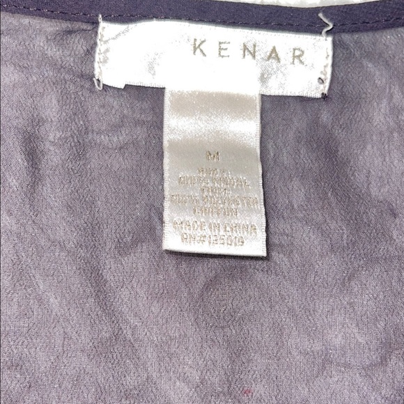 Kenar Grey Long Sleeve Blouse - Size M, Sheer Neckline, Business Casual - Picture 6 of 6